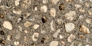 Close-up of textured concrete aggregate surface.